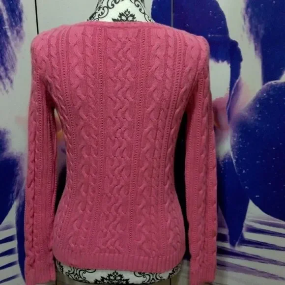 Lauren Ralph Lauren M pink sweater, 100% cotton. Machine washable. - Picture 4 of 6